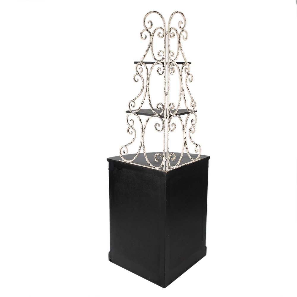 Wandkast 78x55x181 cm hout ijzer zwart