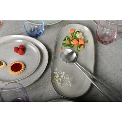 Salade bestek mat zilver paars handvat roestvrij staal