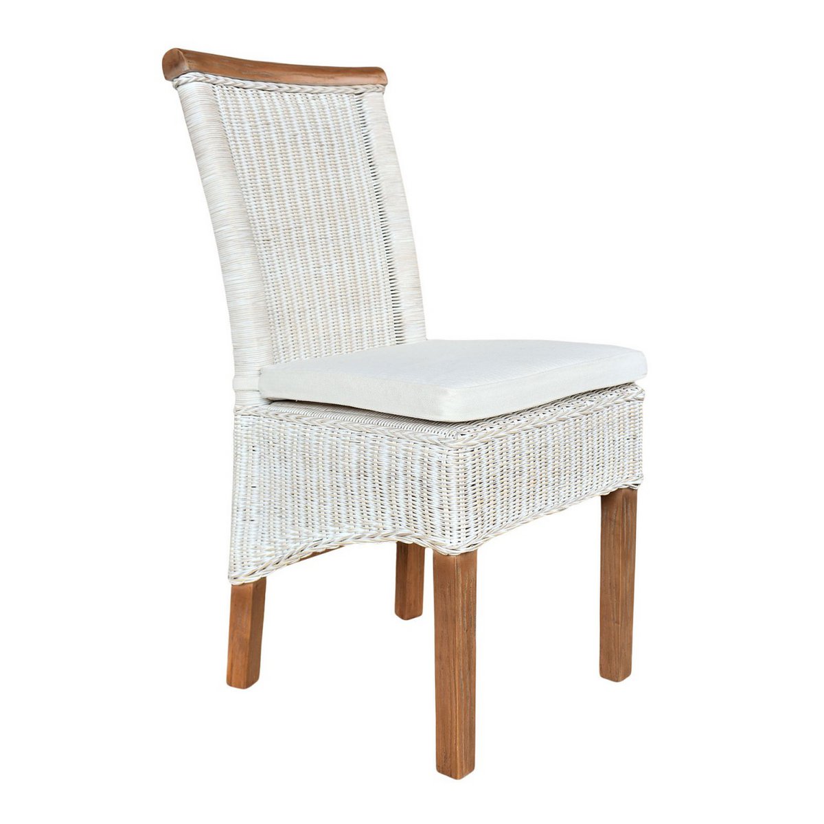 Eetkamerstoel Rattan Witte Perth Rotan Natuur Duurzaam
