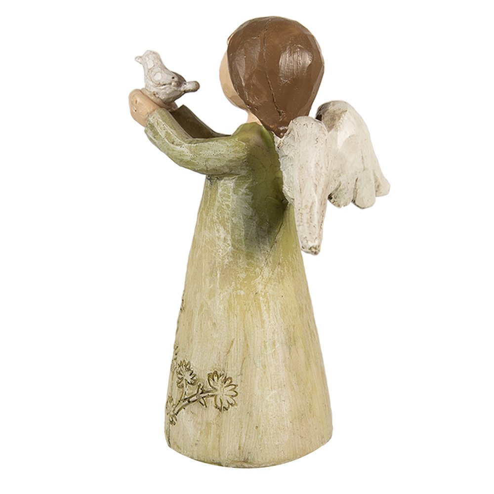 Engel beeld 12 cm groen polyresin