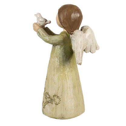 Engel beeld 12 cm groen polyresin