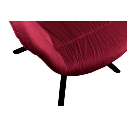 Fauteuil met honingraatstiksel in rood fluweel