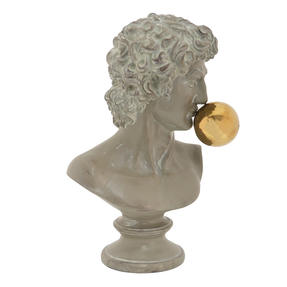 Bust of man 21x16x34 cm grey polyresin