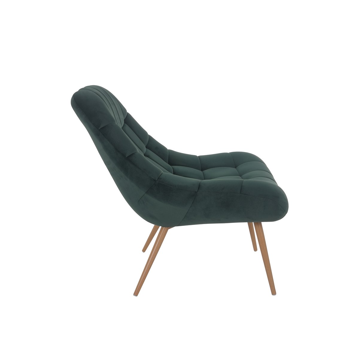 XXL armchair velvet green metal wood look