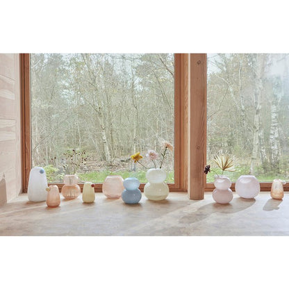 Vaas ijsblauw glas Ø19,5xH23 cm