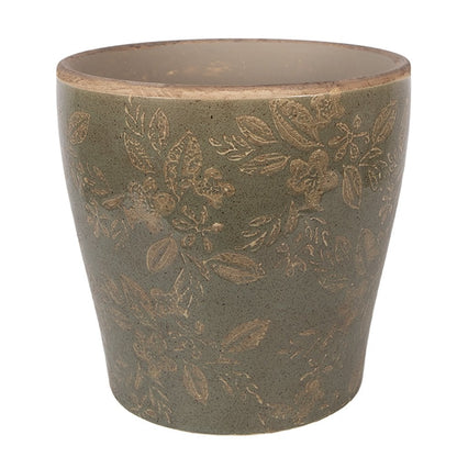 Bloempot Ø 18x17 cm groen keramiek