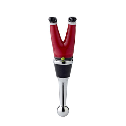 Flesafsluiting Santa Claus -benen (hoogte 10 cm) voor champagne, wijn en mousserende wijn, muranoglas