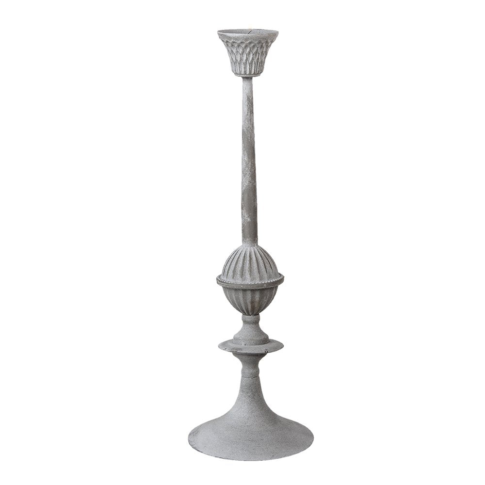 Kandelaar Ø 15x50 cm Zilverkleurig IJzer Kaarsenstandaard