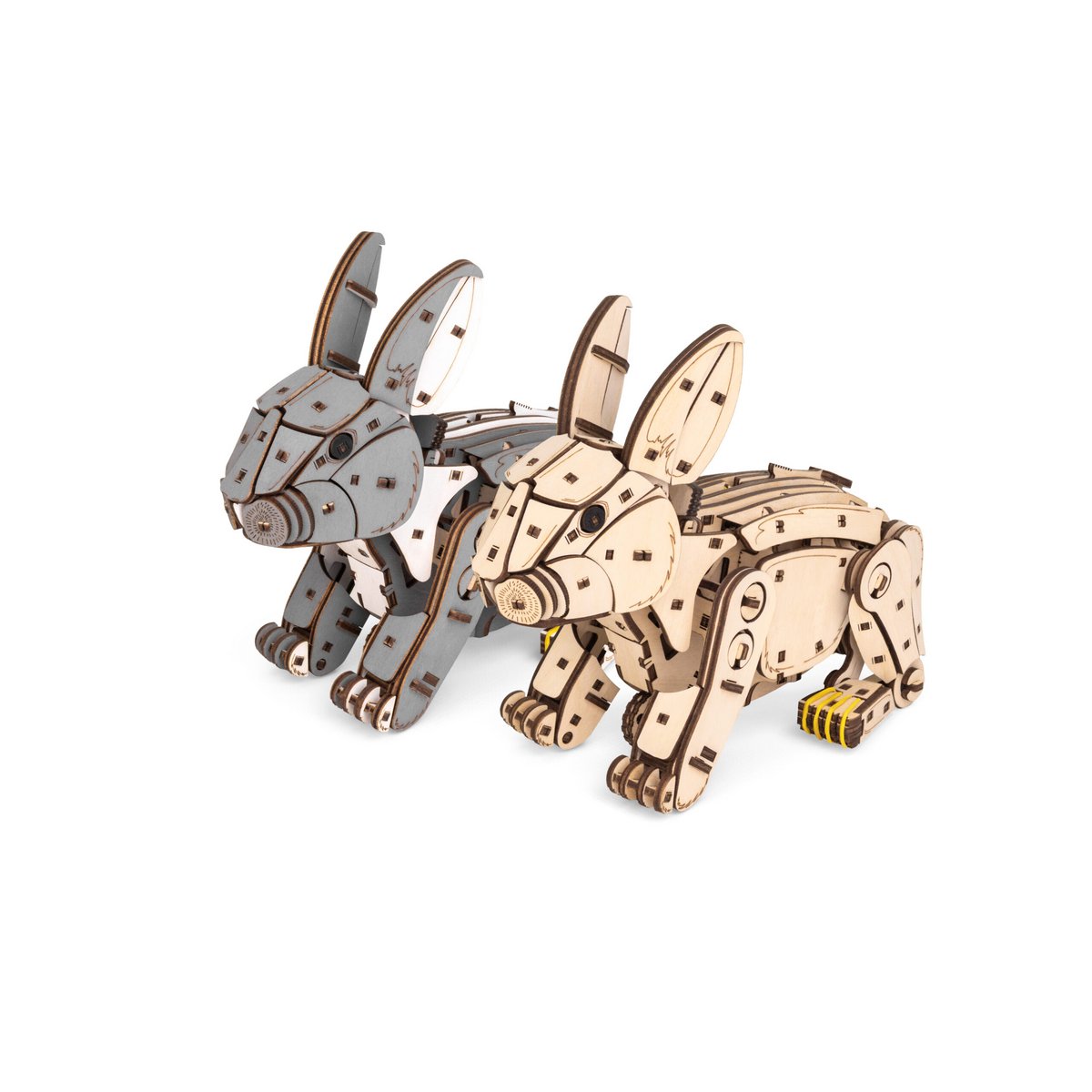 Eco Wood Art (EWA) DIY 3D Mechanische Houten Puzzel, Rabbit, 4561, 21,7x10,4x17,4