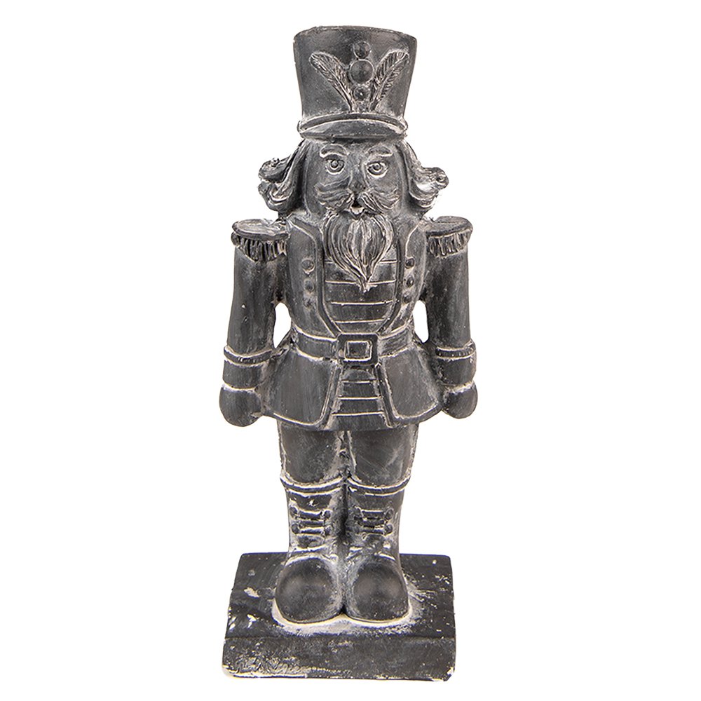 Beeld Notenkraker 16 cm Grijs Kunststof Kerstdecoratie