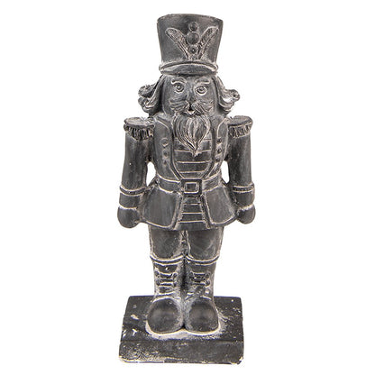 Beeld Notenkraker 16 cm Grijs Kunststof Kerstdecoratie