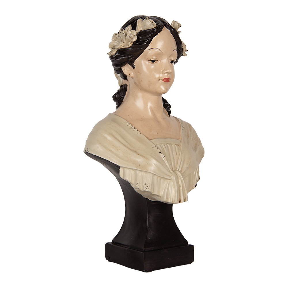 Decoratie Beeld Vrouw 18x12x31 cm Beige Kunststof