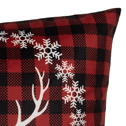 Kussenhoes 45x45 cm rood polyester hert