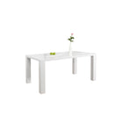 Eetgroep 180x90 cm wit hoogglans tafel en 4 draaistoelen