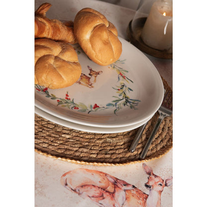 Dinerbord Ø 28 cm keramiek wit rendier