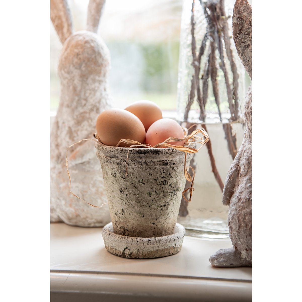 Flower Pot Ø 11x12 cm Beige Stone Planter