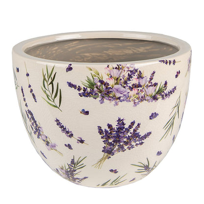 Bloempot Ø 20x15 cm paars groen keramiek