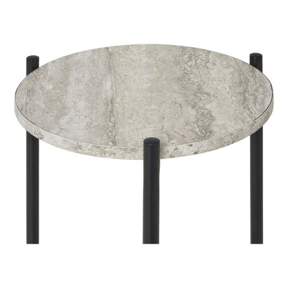 Bijzettafel Ø27x46 cm staal MDF zwart beige
