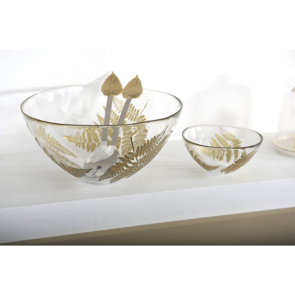 Transparent cup golden leaf