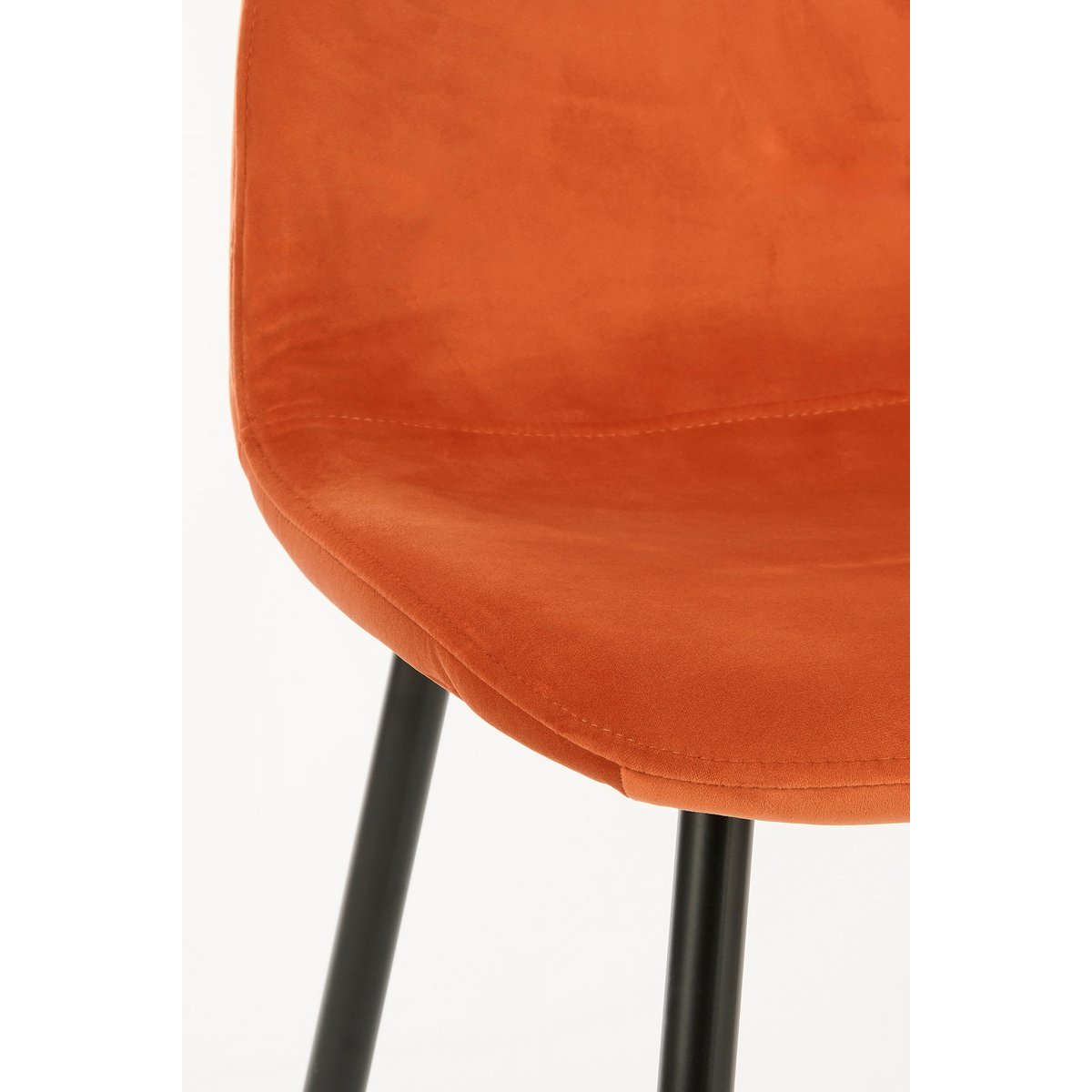 Montelli Eetkamerstoel Velvet Oranje Met Zwart Frame