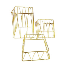 Gold Square Buffet Risers Set of Three Displays