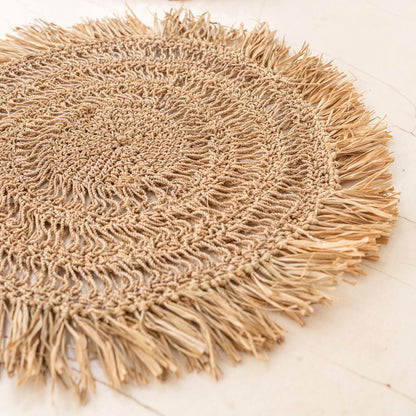 Placemat raffia rond 35 cm set van 2 4 of 6