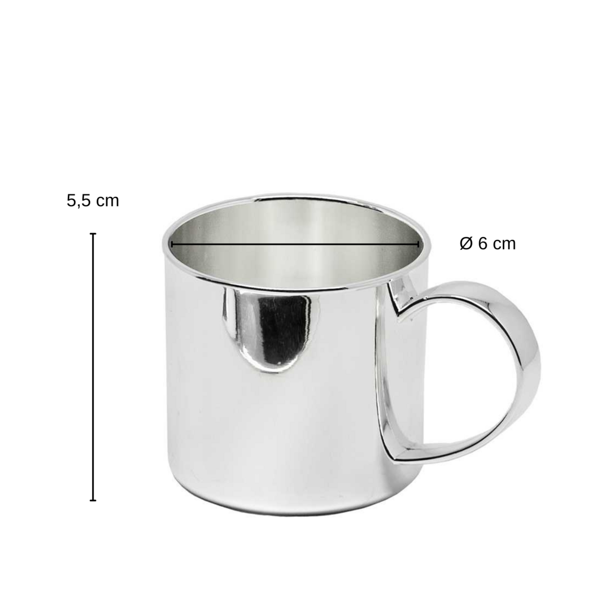 Kinderbeker verzilverd 5 cm hoog 6 cm diameter