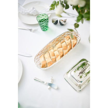 Broodmand baguette 13x34 cm verzilverd