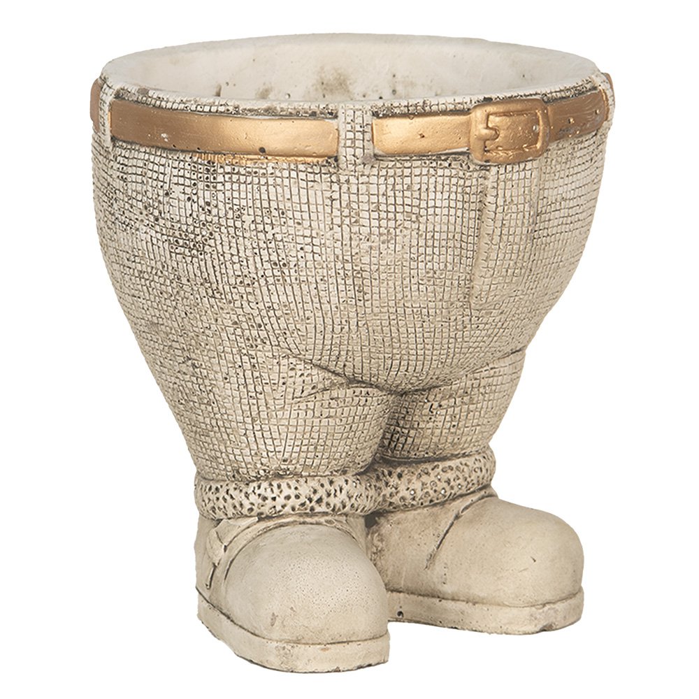 Bloempot broek Ø 15x17 cm grijs steen