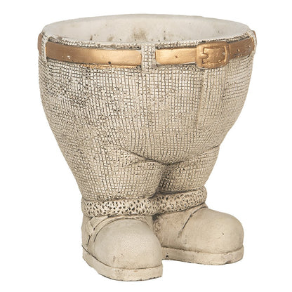 Bloempot broek Ø 15x17 cm grijs steen