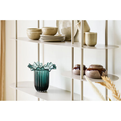 Vaas mondgeblazen glas donkergroen 25x30 cm