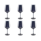 Black Wine Glasses Set of 6 Marie Design Collection