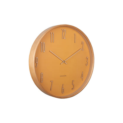 Wandklok 40 cm hout geel
