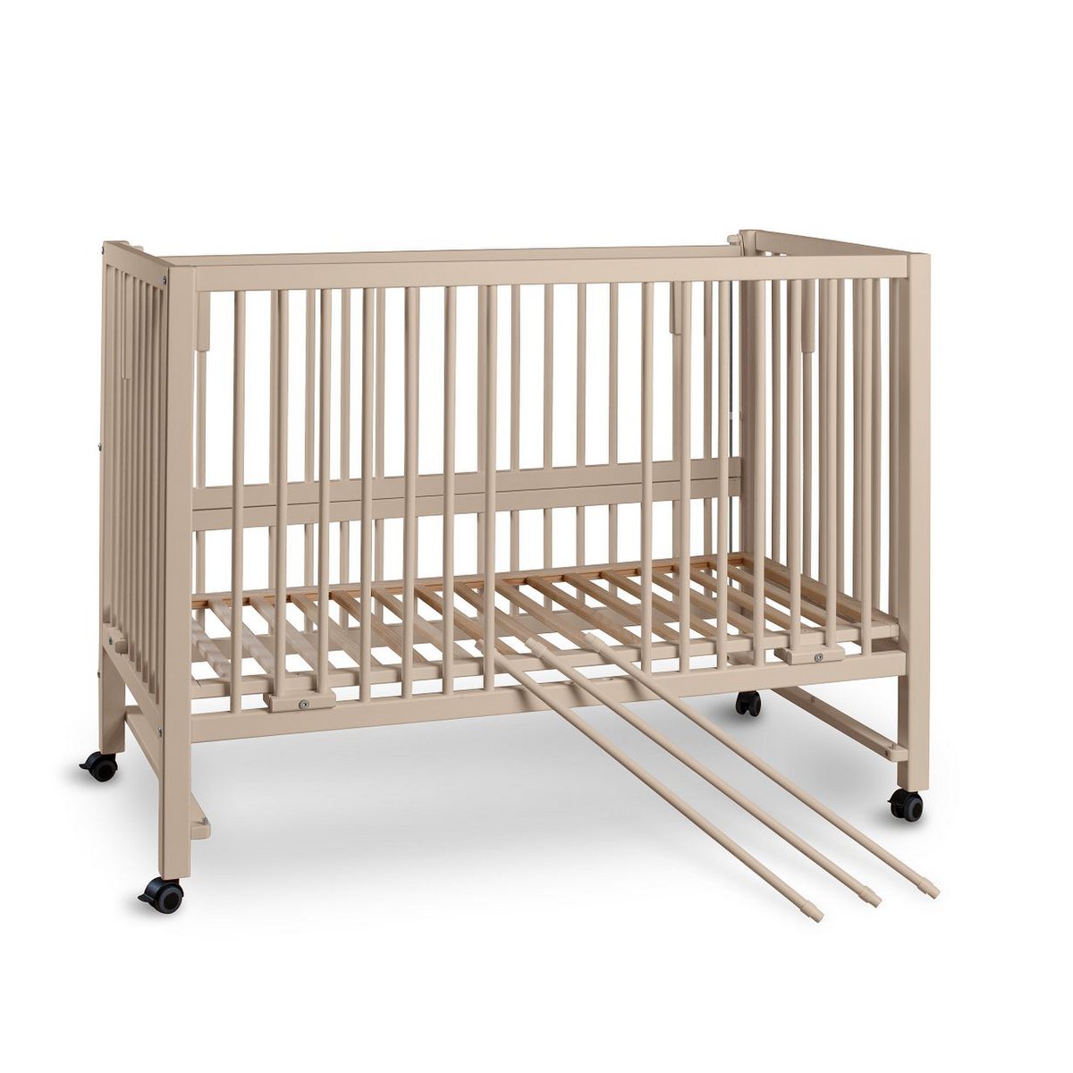 Zijbed 120x60 cm massief hout beuken zijde beige
