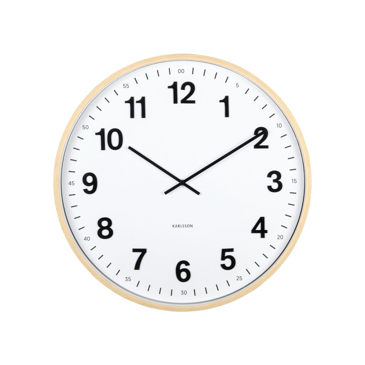 Wandklok 60 cm beige plastic