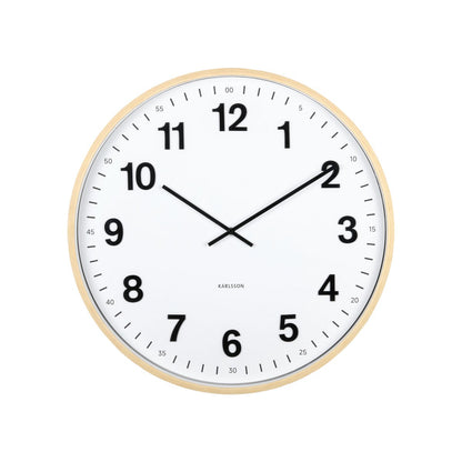Wandklok 60 cm beige plastic