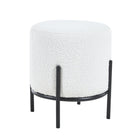 Kruk Ø35x38 cm bouclé wit