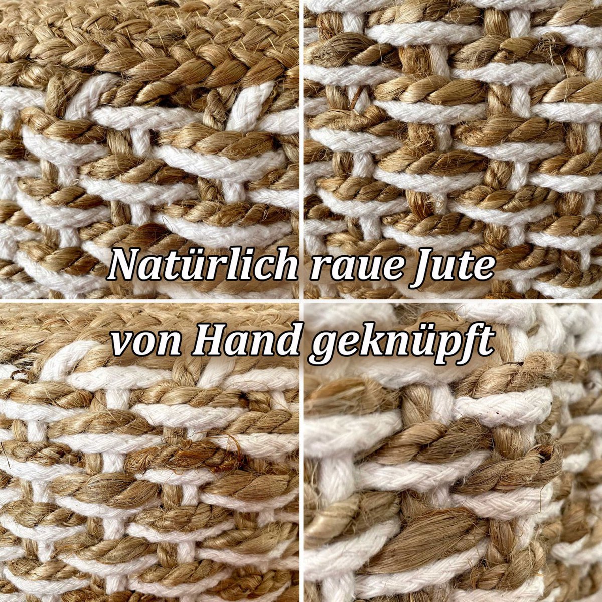 Jute Poef 50x50 Cm Decoratieve Moderne Kruk Voor Interieur