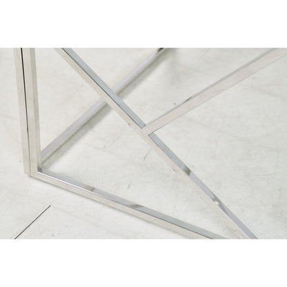 Salontafel 120x60 cm glas zilver