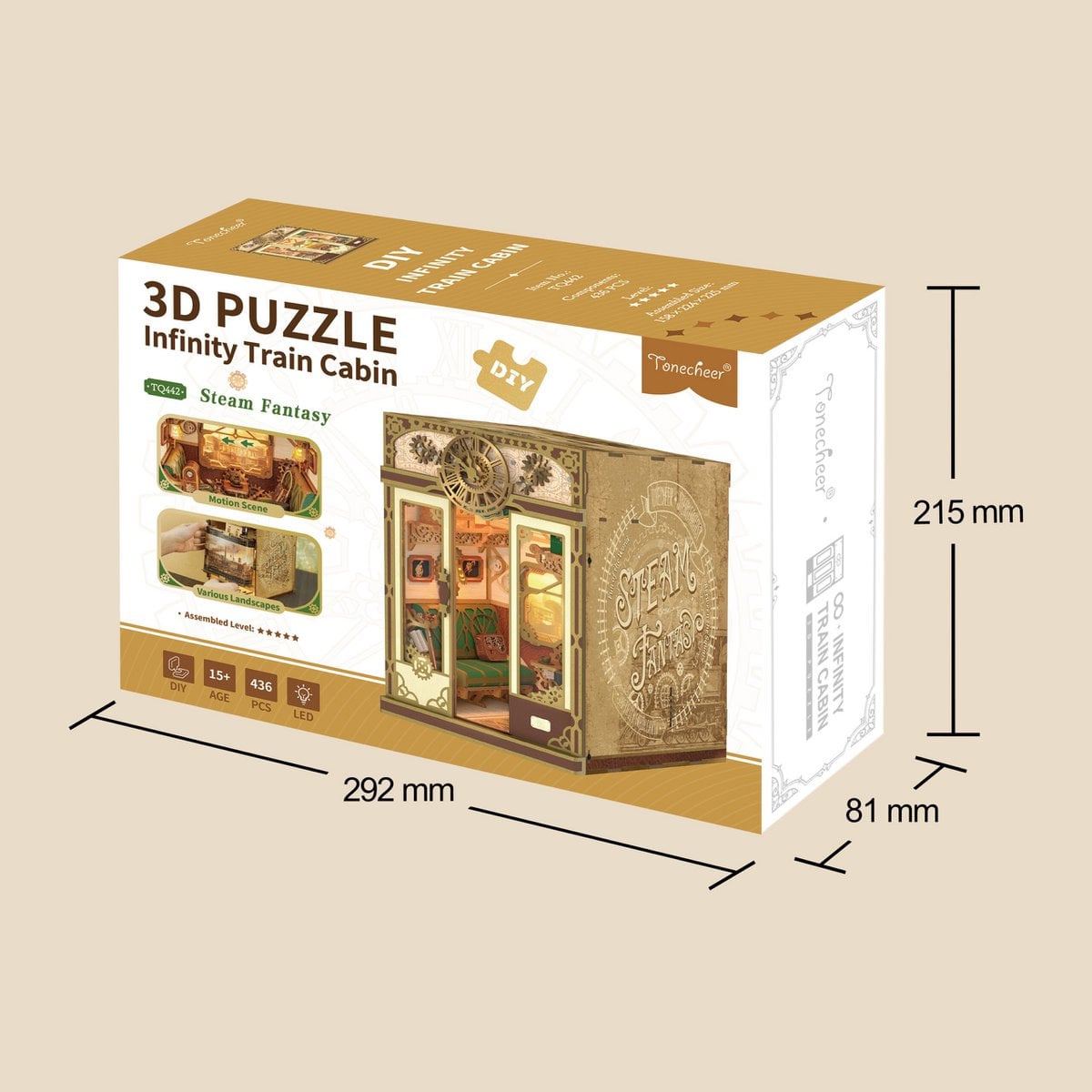 Boekenkast decoratie DIY kit 15,8x22,4x22,5 cm hout