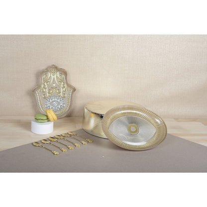 Ovale cup 22x15.5 cm beige glas