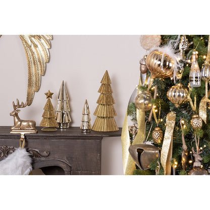Kerstboom decoratie 30 cm goudkleurig ijzer