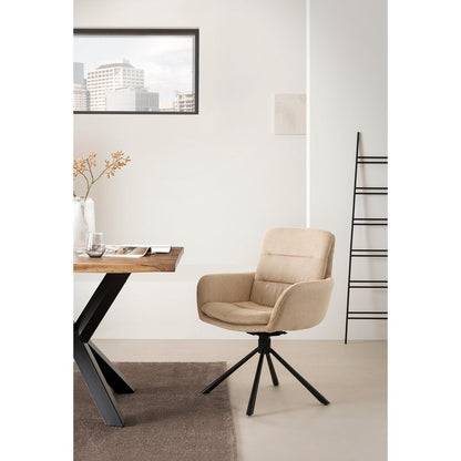 Fauteuil corduroy look beige 60x64x89 cm