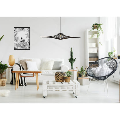 Hanglamp 90 cm MDF mat zwart