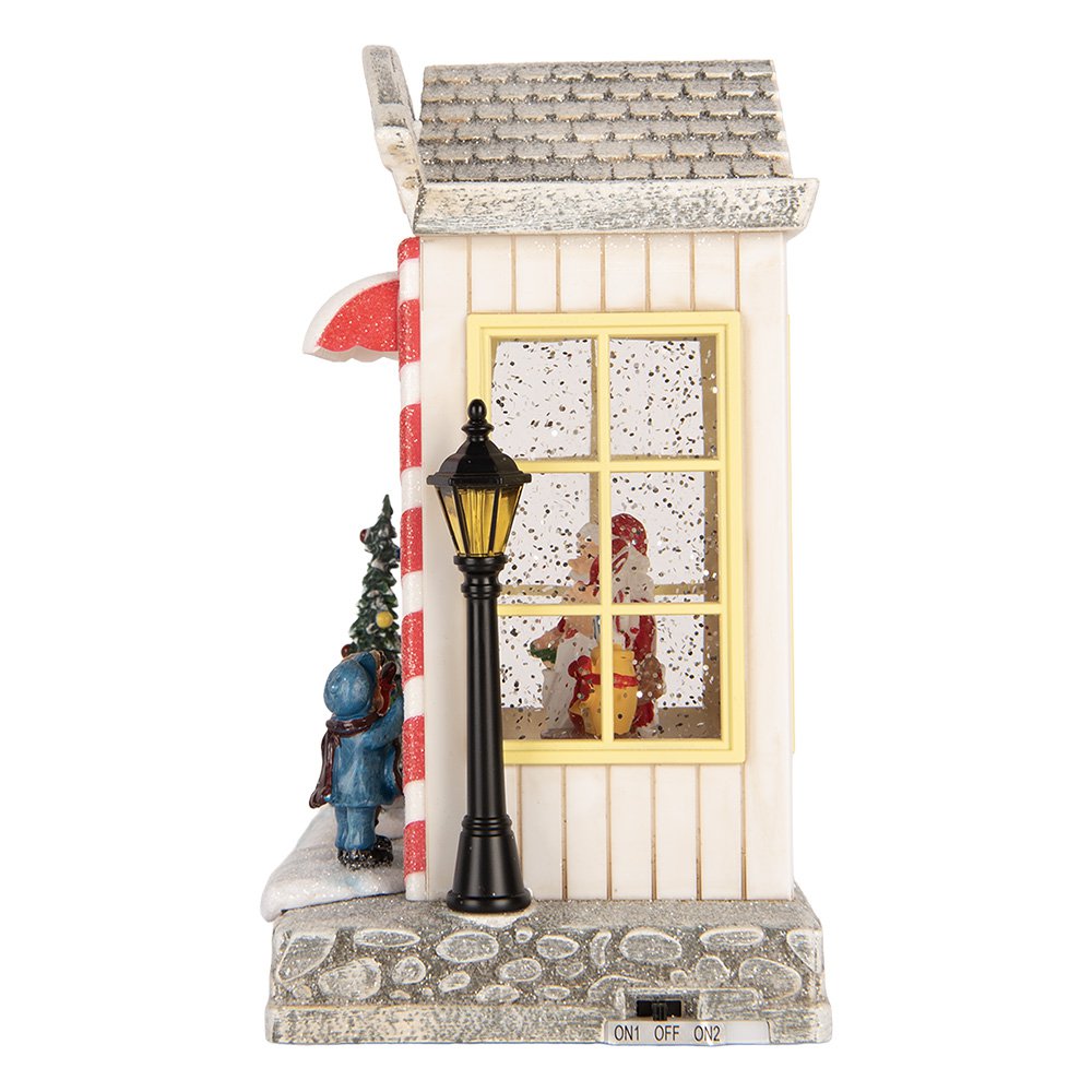 Kerstdecoratie met LED-verlichting en muziek Huis 16x12x23 cm / 3xAA Wit Kunststof