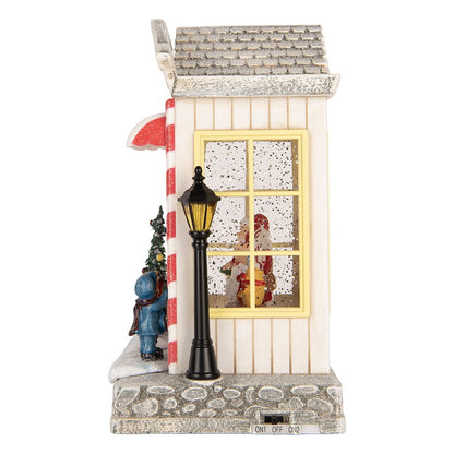 Kerstdecoratie met LED-verlichting en muziek Huis 16x12x23 cm / 3xAA Wit Kunststof