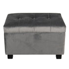 Hocker opbergkist 50x34x33 cm grijs velvet