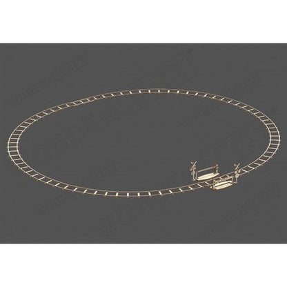 3D Houten Puzzel Wooden City Rails Rond Met Overweg WR324