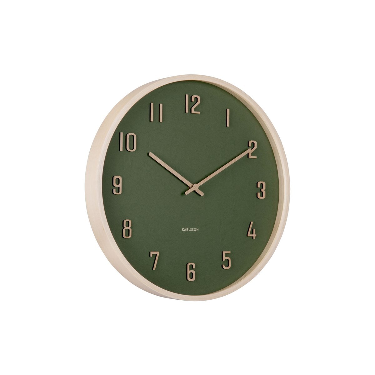 Wandklok 41 cm hout groen