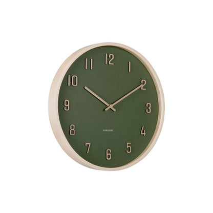 Wandklok 41 cm hout groen